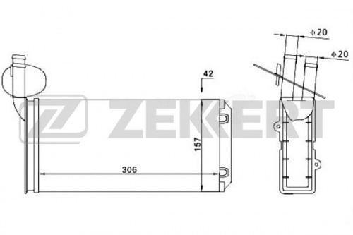 Радиатор отопителя VW T4 -AC ZEKKERT