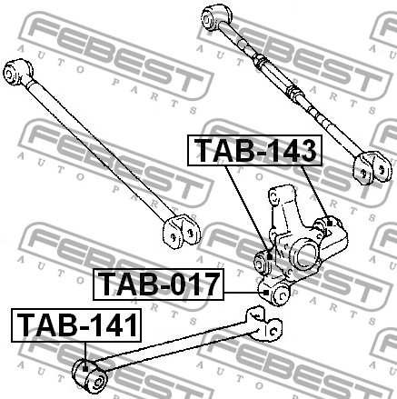 Сайлентблок рычага TOYOTA зад кулака попереч FEBEST TAB-143=C9214