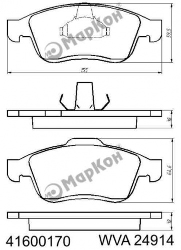 Колодки торм RENAULT DUSTER 2.0+1.5D/MEGANE III/FLUENCE/SCENIC III/LAGUNA III/KAPTUR 2.0 пер МАРКОН GDB1789=2124810