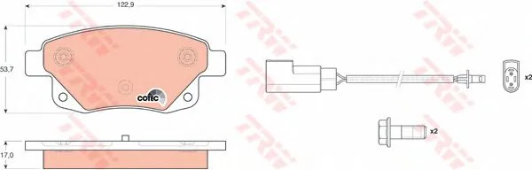 Колодки торм FORD TRANSIT 06- зад диск TRW GDB1725 (+PFK467)