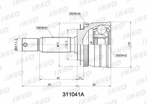 ШРУС HYUNDAI ACCENT наружн INKO