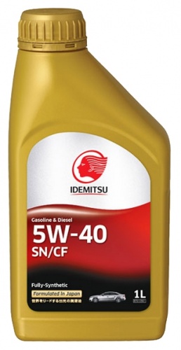 Масло мот IDEMITSU 5W40 1L (пластик/SN-CF)