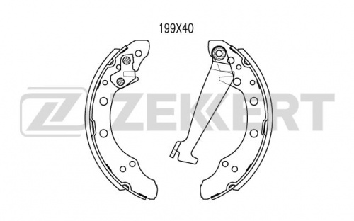 Колодки торм VAG AU80/GOLF III/CHERY AMULET задн бараб ZEKKERT GS8526 (203x40/+SFK223)
