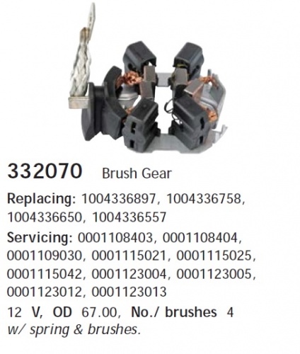 Детали стартера Щетки стартера MB BOSCH