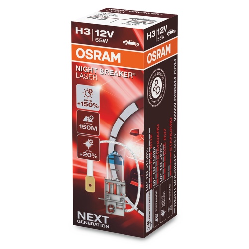 Автолампа H3 OSRAM (+150% NIGHT BREAKER LASER)