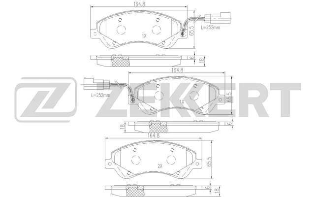 Колодки торм FORD TRANSIT 06- пер ZEKKERT GDB1723=2125102 (+PFK413)