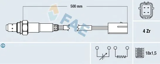 Датчик кислорода DAEWOO/CHEVROLET NEXIA/LACETTI/AVEO16v FAE (1й 4х-конт)