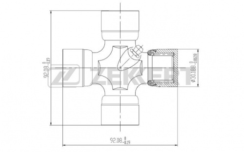 Крестовина кардана 30.2x92.1 ZEKKERT (FORD TRANSIT 00-06-)