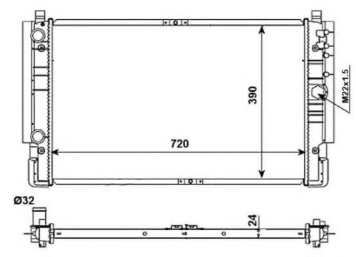 Радиатор ОЖ VW T4 96-03 AC1 STELLOX