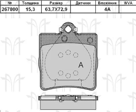 Колодки торм MB W202/W210 зад RH GDB1335