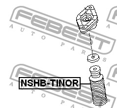 Пыльники + отбойники NISSAN P11/P12 зад FEBEST HR802055=910037