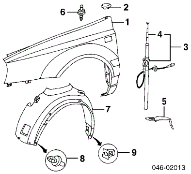 Локер VW GOLF III/VENTO пер лев TYC