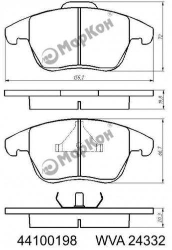 Колодки торм VW TIGUAN 08- пер МАРКОН GDB1762=2121921