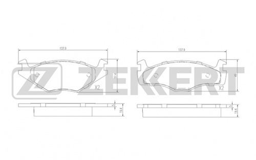 Колодки торм VW GOLF II пер ZEKKERT GDB1219