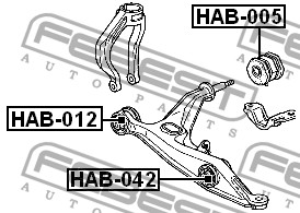 Сайлентблок рычага HONDA CR-V I/CIVIC пер подв передний RBI HAB-012=C8301=JBU494=31804