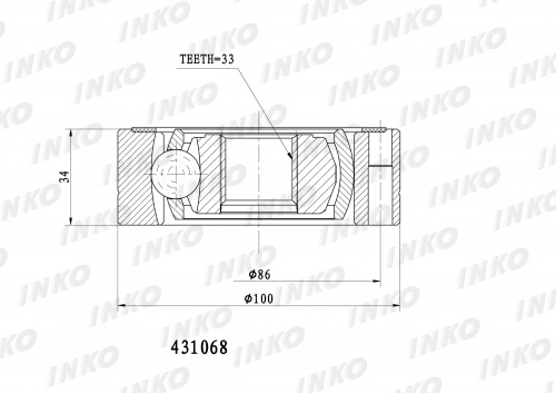 ШРУС VW PASSAT 88-97 внутр прав INKO