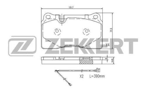 Колодки торм VW TOUAREG/Q7/CAYENNE пер ZEKKERT GDB1670 (с датчиками)