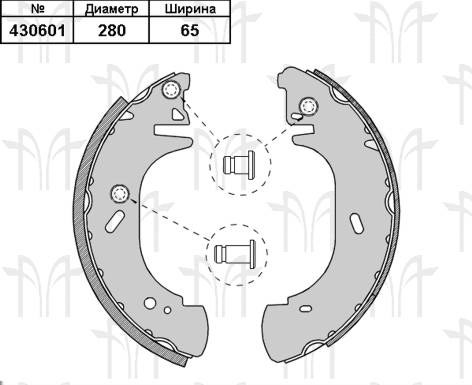 Колодки торм FORD TRANSIT 94-00 зад 15" RH GS8630=91054500 (280x65)