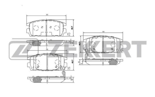 Колодки торм HYUNDAI TERRACAN зад ZEKKERT GDB3296