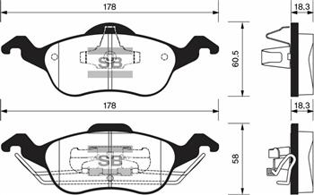 Колодки торм FORD FOCUS I пер SANGSING GDB1358