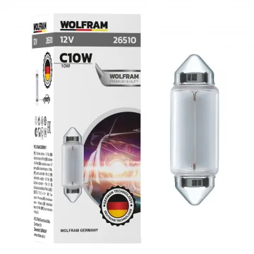 Автолампа C10W двухцокольная/41мм WOLFRAM