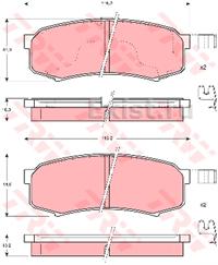 Колодки торм TOYOTA LC70/LC80 зад TRW GDB3110