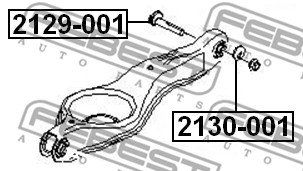 Болт FORD FEBEST (FOCUS/зад подв ниж внутр развальный)