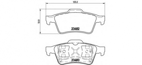 Колодки торм NISSAN P12/VECTRA C зад диск BREMBO GDB1469=GDB3292=284200=084200