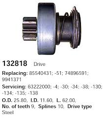 Бендикс стартера FIAT DUCATO 1.9 GHIBAUDI 132818=ZN1117