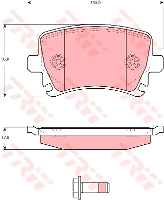 Колодки торм VAG A3/GOLF V/PASSAT B6/TOURAN зад TRW GDB1622 (+1987474314)