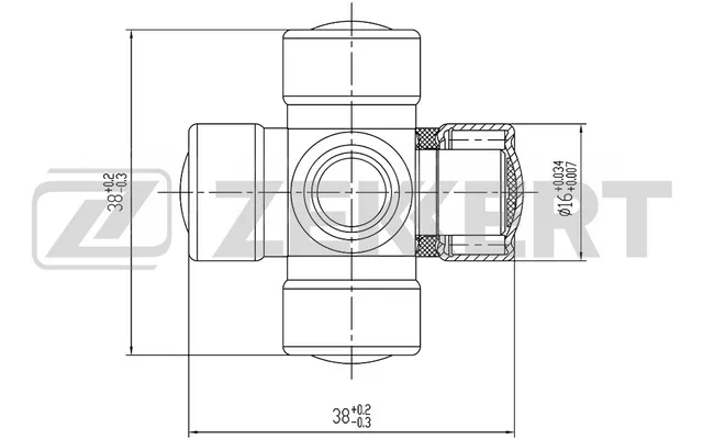 Крестовина рул вала 16x38 ZEKKERT
