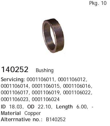 Детали стартера Втулка стартера 18.03x22.1x6 CARGO