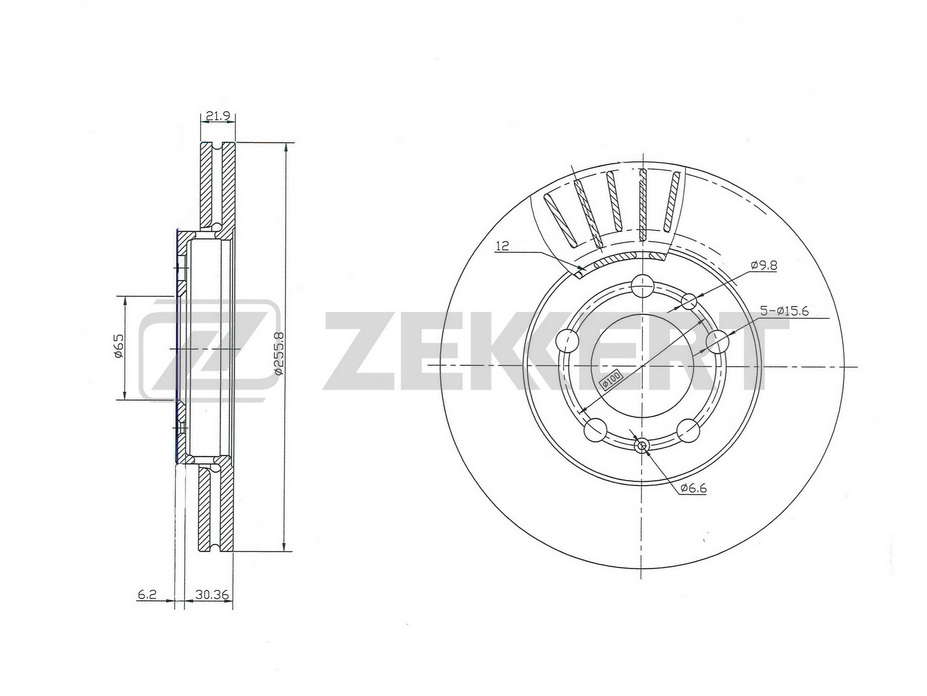 Диск торм VW GOLF IV/OCTAVIA пер ZEKKERT DF2803=654510