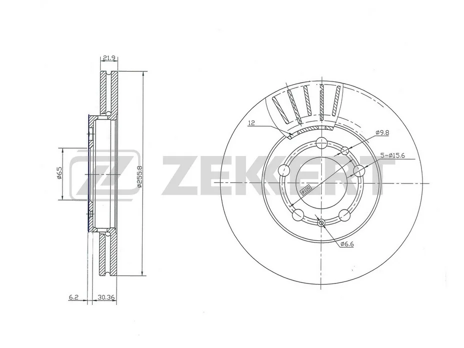 Диск торм VW GOLF IV/OCTAVIA пер ZEKKERT DF2803=654510