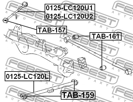 Сайлентблок рычага TOYOTA LC120 задн прод длинного CTR TAB-159