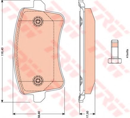 Колодки торм AUDI A4/A5/Q5 07- зад TRW GDB1765