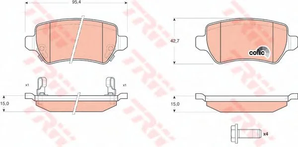 Колодки торм OPEL ASTRA G/H/ZAFIRA A/B зад МАРКОН GDB1515=295702