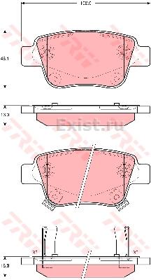 Колодки торм TOYOTA AVENSIS 03-09 зад REMSA GDB3337=2104702