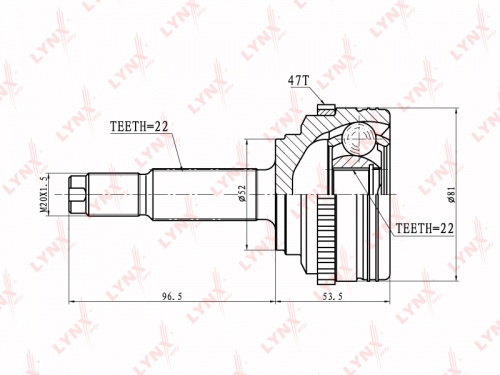 ШРУС CHEVROLET AVEO 1.4/1.2 84 л.с. наружн INKO (22x22)