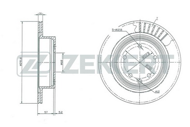 Диск торм NISSAN X-TRAIL T30/31/QASHQAI J10 +2 зад ZEKKERT (293х16) DF4745=699810