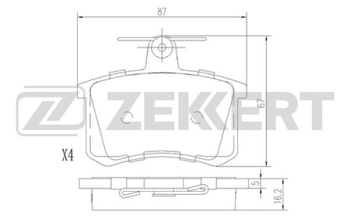 Колодки торм AUDI 80/100 -97 зад ZEKKERT GDB1163