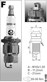 Свеча зажигания BERU BRISK APR6FS=AP6FS=MA20PU=D7BC