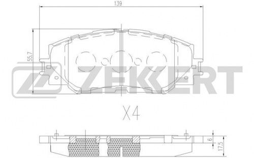 Колодки торм TOYOTA пер ZEKKERT GDB3425=2123200