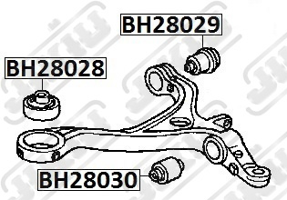 Сайлентблок рычага HONDA ACCORD 03-08 пер подв задний JIKIU HAB-091