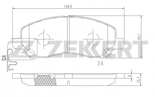 Колодки торм MITSUBISHI LANCER IX-X пер ZEKKERT GDB3287