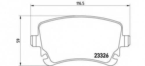 Колодки торм VW T5 зад 16" HSB GDB1516 (-датчик)