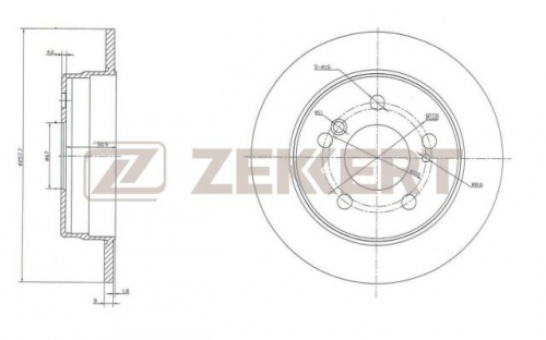 Диск торм MB W202 зад ZEKKERT DF1583