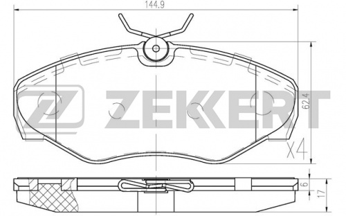 Колодки торм RENAULT TRAFIC 01- пер ZEKKERT GDB1478