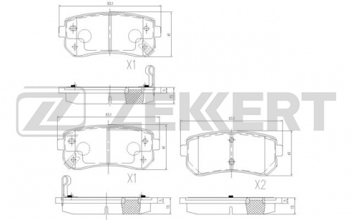 Колодки торм KIA CEED/CERATO/RIO/i30/SPORTAGE 10- задн ZEKKERT GDB3451=GDB3474=GDB3421=2120902