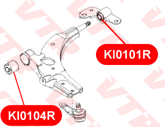 Сайлентблок рычага KIA SPECTRA пер пер подв передний VTR KAB-SPAS=CM-K701